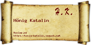 Hönig Katalin névjegykártya